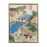 Drei farbige Tuschbilder, China, 20. Jhdt.