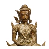 Buddha-Bronzefigur, Thailand, 19. Jhdt.