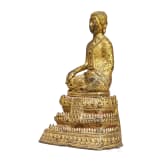 Bronzestatue eines sitzenden Buddhas, Thailand, 19. Jhdt.