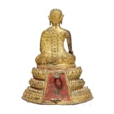Bronzestatue eines sitzenden Buddhas, Thailand, 19. Jhdt.