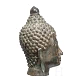 Buddhakopf aus Bronze im Khmer-Stil, Kambodscha, um 1900
