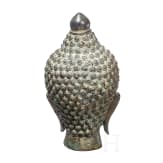 Buddhakopf aus Bronze im Khmer-Stil, Kambodscha, um 1900