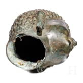 Buddhakopf aus Bronze im Khmer-Stil, Kambodscha, um 1900