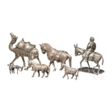 Konvolut Silberminiaturen, Tiere, Asien, fr&uuml;hres 20. Jhdt.