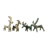 Vier Miniaturbronzen von Hirschen, Iran, Luristan, ca. 1000 v. Chr.