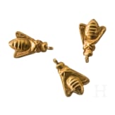 Drei Goldanh&auml;nger in "Bienenform", ostgriechisch, 6. Jhdt. v. Chr.