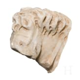 Fragment vom Kopf eines Pferdes, Marmor, r&ouml;misch, 2. - 3. Jhdt.
