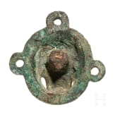 Bronzene L&ouml;wenkopfapplik, r&ouml;misch, 2. - 3. Jhdt.