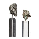 Zwei Bronzek&ouml;pfe von Statuetten, r&ouml;misch, 2. - 3. Jhdt.