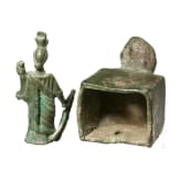 Statuette der Isis Fortuna und Applike mit Knabenb&uuml;ste, r&ouml;misch, 2. - 3. Jhdt.