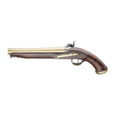 Perkussionspistole mit schwerem Messinglauf, Spanien, um 1830