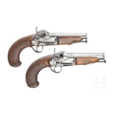 Ein Paar Miquelet-Perkussionspistolen im Kasten, Unzueta, Eibar, um 1840