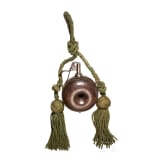 Musketier-Pulverflasche mit originalem Behang, deutsch, um 1600