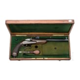 Scheibenpistole, im Koffer, System Flobert, Belgien, um 1880