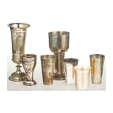 Sieben versilberte Sch&uuml;tzen-Pokale, deutsch, 1888 - 1971