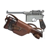 Mauser C 96 Mod. 1899 Flatside, Italian contract, with stock and leather harness