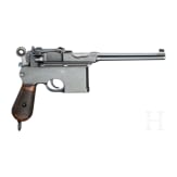 Mauser C 96 Mod. 1899 Flatside, Italian contract, with stock and leather harness