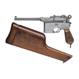 Mauser C 96 "Early Flatside" (Mod. 1900), USA, with shoulder stock