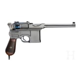 A Mauser C 96, "Late Siamese Pre War Small Ring Hammer", with shoulder stock and leather harness