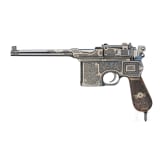 A factory engraved Mauser C 96, "Prewar Commercial", cased