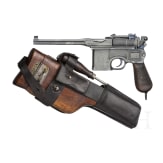 Mauser C 96, "Wartime Commercial", with shoulder stock and leather harness