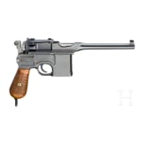 A Mauser C 96, "Wartime Commercial", with shoulder stock and leather harness, Imperial Army