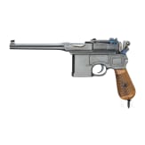 A Mauser C 96, "Wartime Commercial", with shoulder stock and leather harness, Imperial Army
