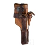 A Mauser C 96/16 with matching shoulder stock and leather harness,