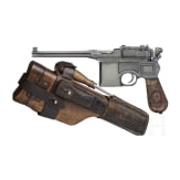 A Mauser C 96/16, with shoulder stock and leather harness, Czech contract
