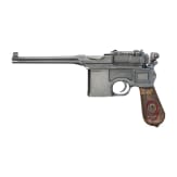 A Mauser C 96/16, with shoulder stock and leather harness, Czech contract