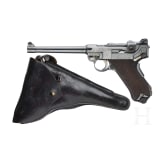 A Luger pistol Mod. 04 (1906) by DWM, 1st pattern ("non altered safety"), with holster
