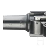 A Luger pistol Mod. 04 (1906) by DWM, 1st pattern ("non altered safety"), with shoulder stock and holster, Reichsmarine