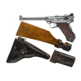 A Luger pistol Mod. 04 (1906) by DWM, with shoulder stock and holster, Torpedo-Division