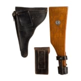 A Luger pistol Mod. 04 (1906) by DWM, with shoulder stock and holster, Torpedo-Division