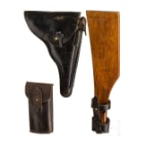 A Luger pistol Mod. 04 (1906) by DWM, with shoulder stock and holster, Torpedo-Division