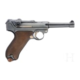 A Luger pistol by DWM, 1911, no hold-open, with holster