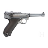 A Luger pistol by DWM, 1913, no hold-open, machine-gun bataillon