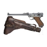 An Artillery Luger by DWM, 1914, "EWB" marking, with shoulder stock and holster