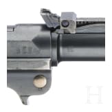 An Artillery Luger by DWM, 1914, "EWB" marking, with shoulder stock and holster