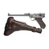 An Artillery Luger by DWM, 1915, with shoulder stock and holster