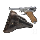 A Luger pistol Mod. 06 by DWM, Weimar Rework, Marine, Berlin police, holster with matching number