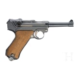 A Luger pistol Mod. 06 by DWM, Weimar Rework, Marine, Berlin police, holster with matching number