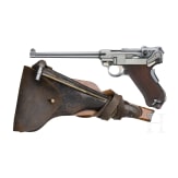 A Luger Parabellum Mod. 1900, Chilean 2nd trials model with fixed rear sights, shoulder board and holster
