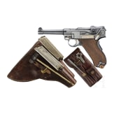 A Luger pistol by DWM, Mod. 1906 / "Mod. 11 Dutch East India Army", 1928 contract, with holster and double magazine pouch