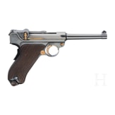 A Luger Parabellum by DWM, 1900, Portuguese contract "King Carlos I", with "GL" initials (Georg Luger)