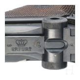 A Luger pistol by Erfurt, 1912, EWB, with holster