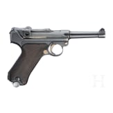 Pistole 08, Erfurt 1913, Simson-Rework, Landj&auml;gerei, mit Koffertasche