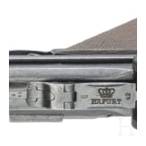 An Artillery Luger by Erfurt, 1914, with holster and shoulder stock