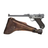 Lange Pistole 08, Erfurt 1914, mit Brett und Tasche