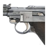 Lange Pistole 08, Erfurt 1914, mit Brett und Tasche